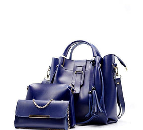 3 Pcs Of Stylish PU Leather Shoulder Bags For Women