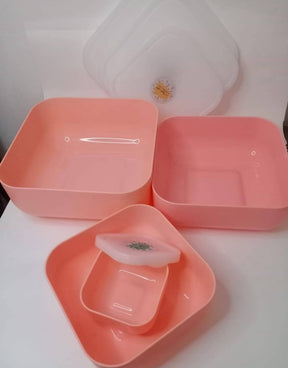 Set of four food storage box containers